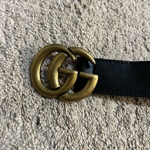 Gucci Black Logo GG Belt